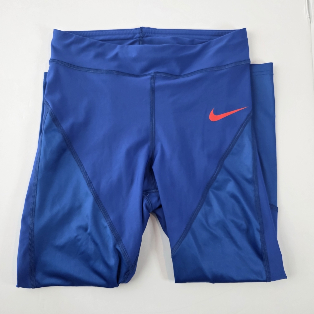 Nike Running  Tights Blue with Orange Swoosh Size Small Florida GATOR Color Way - Picture 4 of 11